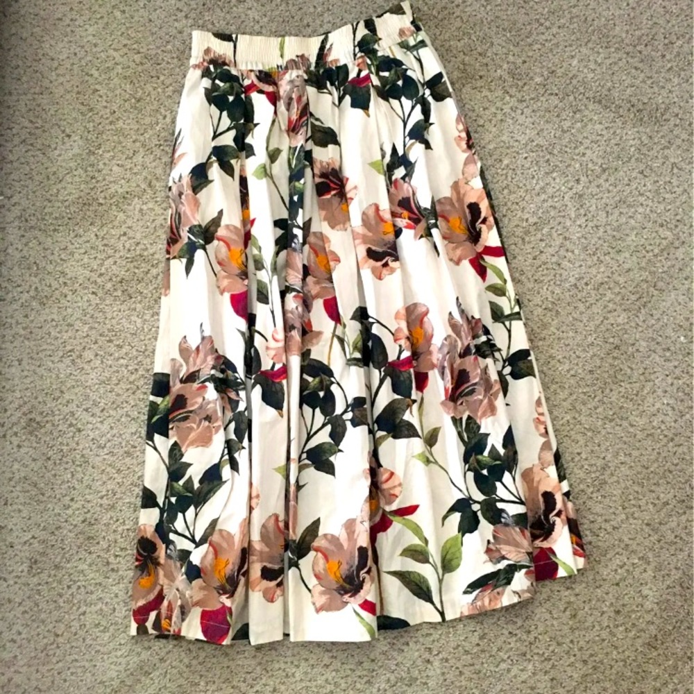 Zara Floral Midi Skirt